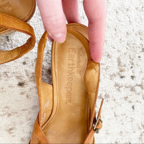 Timberland Earthkeepers Genuine Leather Slingback Heels Sz 8.5 - Picture 2 of 7